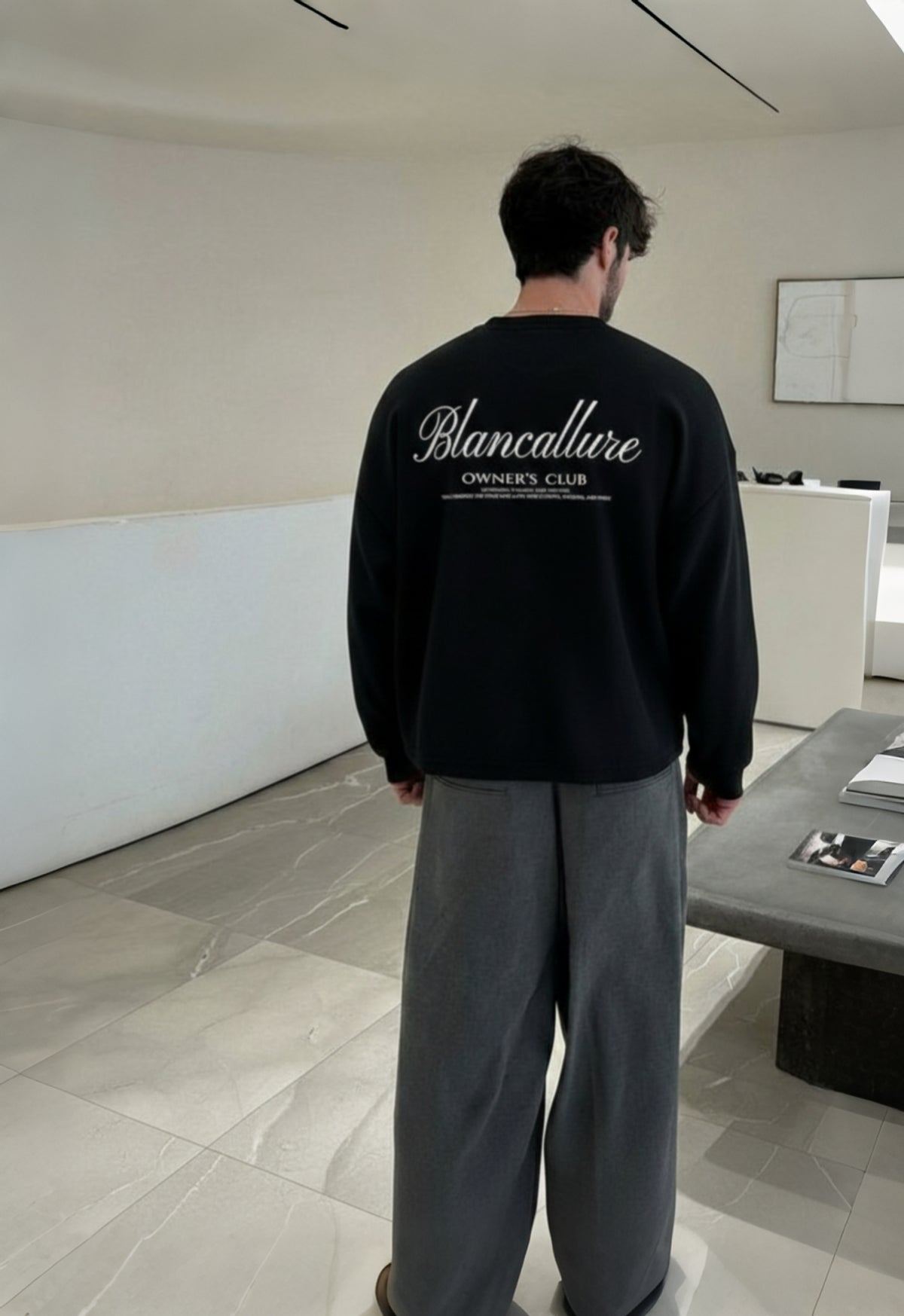 Blancallure-signature black waffle tee